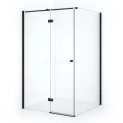 Amber Douchecabine | 120x120 Cm Mat Zwart Helder Glas Draaideur Vierkant