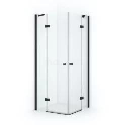Amber Douchecabine | 70x70 Cm Mat Zwart Helder Glas Draaideur Vierkant