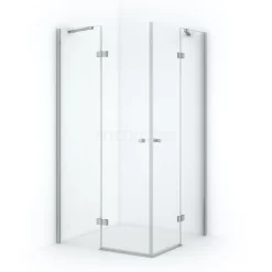 Amber Douchecabine | 90x90 Cm Chroom Helder Glas Draaideur Vierkant