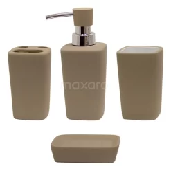 Badkamer Accessoires Set Edge. Taupe