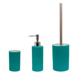Badkamer Accessoires Set Solid. Turquoise