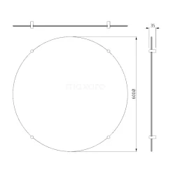 Badkamerspiegel Solo 60 Cm Rond Spiegelhouders Rond Zwart Chroom -Winkel Voor Badkamermeubels badkamerspiegel solo 60 cm rond spiegelhouders rond zwart chroom m25 0620bc 3