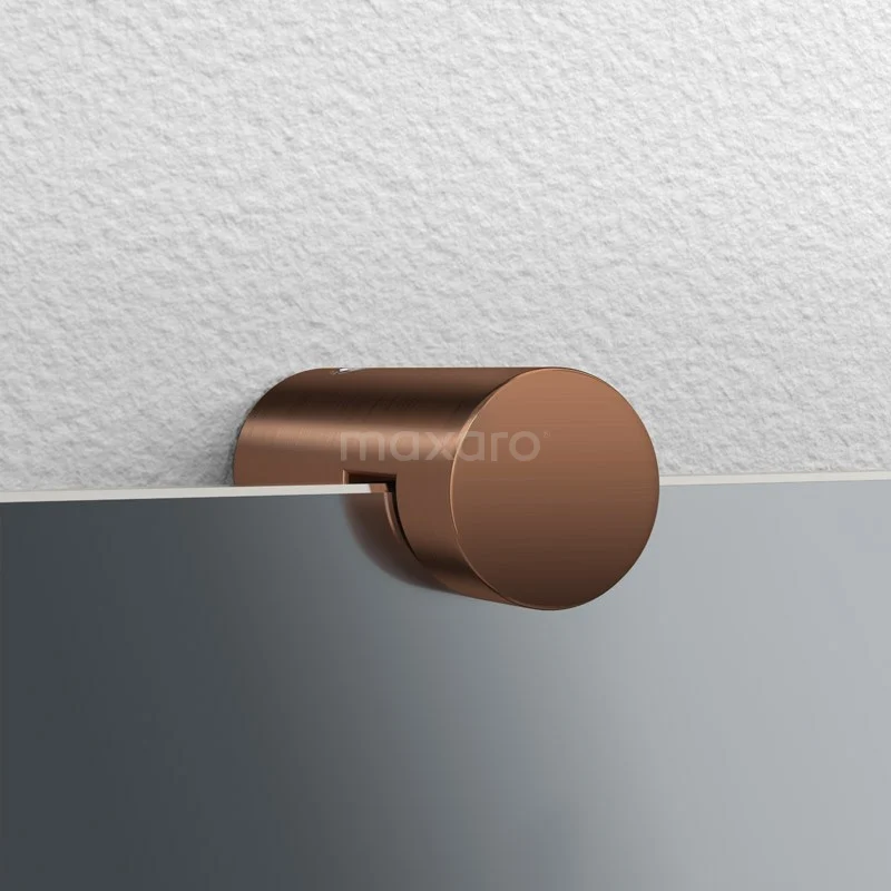 Badkamerspiegel Solo 60cm Rond Spiegelhouders Rond Koper 4 Badkamerspiegel Solo 60cm Rond Spiegelhouders Rond Koper - Afbeelding 2