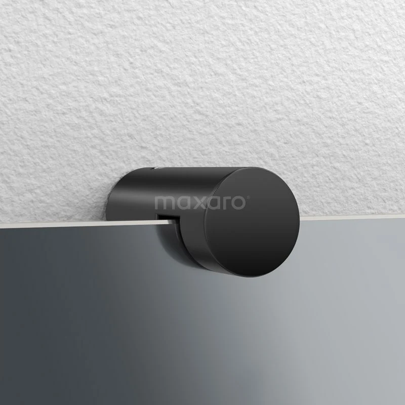 Badkamerspiegel Solo 60cm Rond Spiegelhouders Rond Zwart 4 Badkamerspiegel Solo 60cm Rond Spiegelhouders Rond Zwart - Afbeelding 2