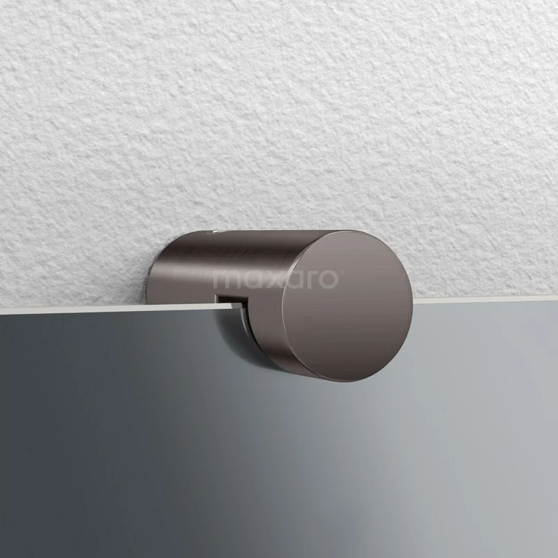 Badkamerspiegel Solo 60cm Rond Spiegelhouders Rond Zwart Metaal 4 Badkamerspiegel Solo 60cm Rond Spiegelhouders Rond Zwart Metaal - Afbeelding 2