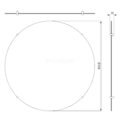 Badkamerspiegel Solo 80 Cm Rond Spiegelhouders Rond Zwart Chroom -Winkel Voor Badkamermeubels badkamerspiegel solo 80 cm rond spiegelhouders rond zwart chroom m25 0820bc 3