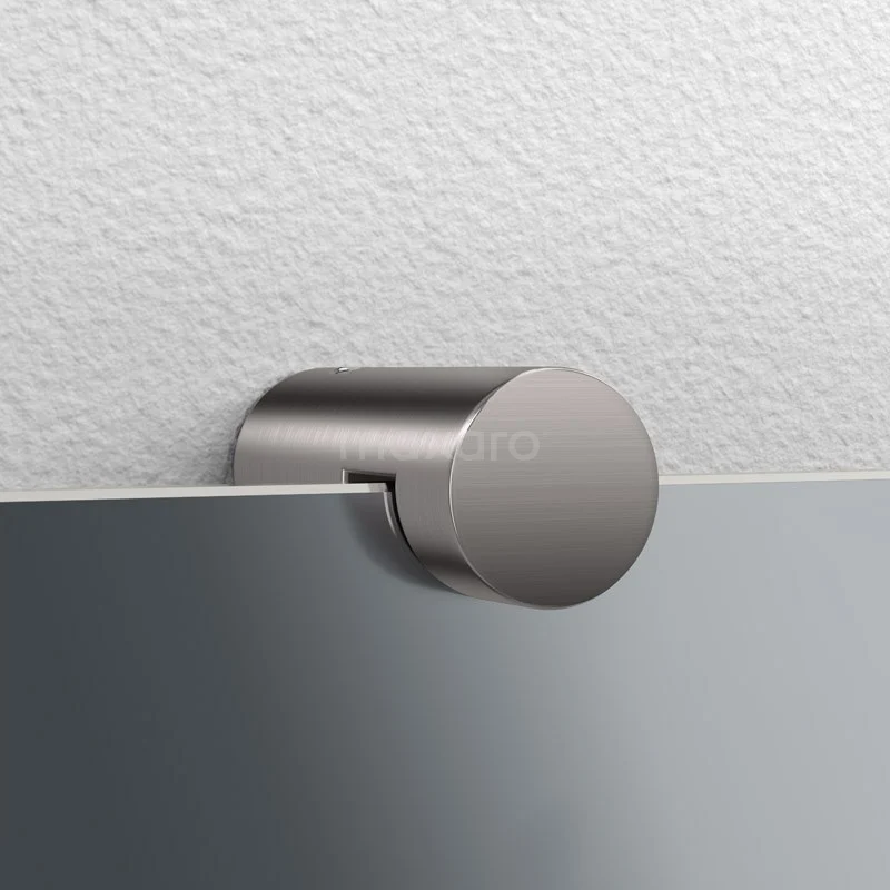 Badkamerspiegel Solo 80cm Rond Spiegelhouders Rond Rvs 4 Badkamerspiegel Solo 80cm Rond Spiegelhouders Rond Rvs - Afbeelding 2