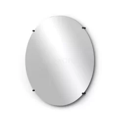 Badkamerspiegel Solo 80cm Rond Spiegelhouders Rond Zwart