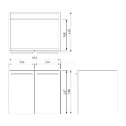 Box Badkamermeubel Met Wastafel | 60 Cm Mat Wit Front Keramiek 2 Deuren -Winkel Voor Badkamermeubels box badkamermeubel met wastafel 60 cm mat wit front keramiek 2 deuren bma005503 2