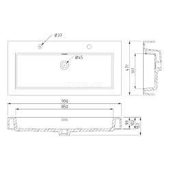 Canto Badkamermeubel Met Wastafel | 100 Cm Hoogglans Wit Front Mineraalmarmer 2 Lades Onder Elkaar -Winkel Voor Badkamermeubels canto badkamermeubel met wastafel 100 cm hoogglans wit front mineraalmarmer 2 lades onder elkaar f02 100020402 4