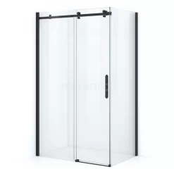 Crystal Allure Douchecabine | 120x80 Cm Mat Zwart Helder Glas Schuifdeur Rechthoek