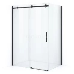 Crystal Allure Douchecabine | 140x100 Cm Mat Zwart Helder Glas Schuifdeur Rechthoek