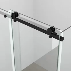 Crystal Allure Douchedeur | 160 Cm Mat Zwart Helder Glas Schuifdeur -Winkel Voor Badkamermeubels crystal allure douchedeur 160 cm mat zwart helder glas schuifdeur s6120 1600m 2