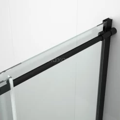 Crystal Allure Douchedeur | 160 Cm Mat Zwart Helder Glas Schuifdeur -Winkel Voor Badkamermeubels crystal allure douchedeur 160 cm mat zwart helder glas schuifdeur s6120 1600m 3