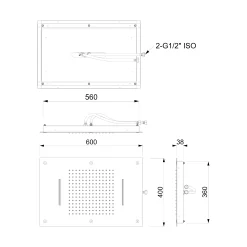 Cubic Regendouche | Chroom Regendouche -Winkel Voor Badkamermeubels cubic regendouche chroom regendouche 99.206.000 3