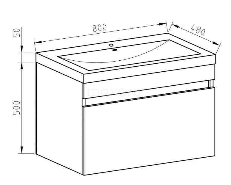 Curve Badkamermeubel Met Wastafel | 80 Cm Donkerbruin Essen Front Mineraalmarmer 1 Lade 7 Curve Badkamermeubel Met Wastafel | 80 Cm Donkerbruin Essen Front Mineraalmarmer 1 Lade - Afbeelding 5