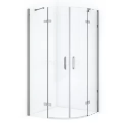 Diamond Douchecabine | 100x100 Cm Chroom Helder Glas Draaideur Kwartrond