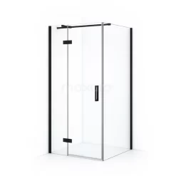 Diamond Douchecabine | 100x100 Cm Mat Zwart Helder Glas Draaideur Vierkant