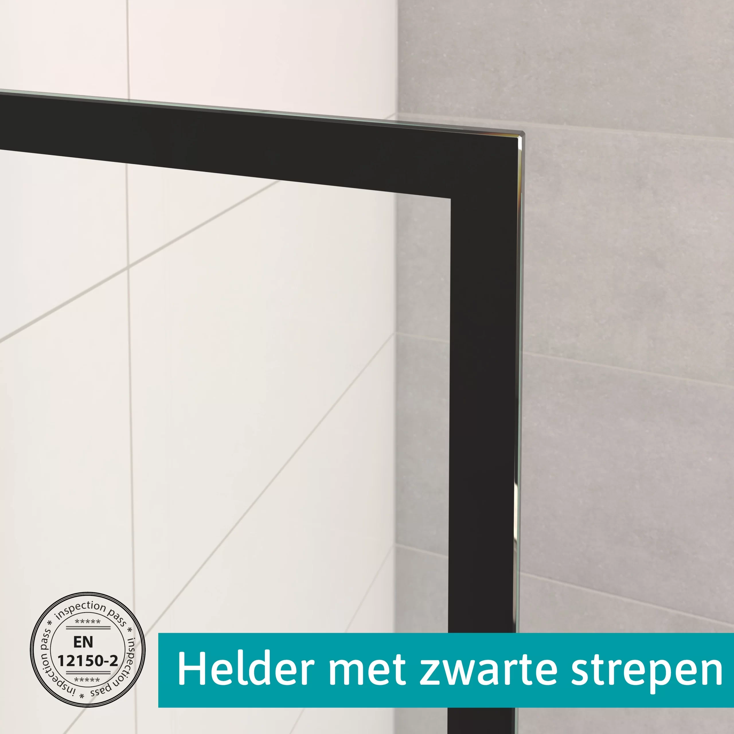 Diamond Douchecabine | 100x60 Cm Mat Zwart Helder Met 4 Zwarte Strepen Draaideur Rechthoek 9 Diamond Douchecabine | 100x60 Cm Mat Zwart Helder Met 4 Zwarte Strepen Draaideur Rechthoek - Afbeelding 7