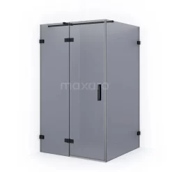 Diamond Douchecabine | 110x100 Cm Mat Zwart Rookglas Draaideur Rechthoek