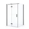 Diamond Douchecabine | 120x80 Cm Zwart Metaal Helder Glas Draaideur Rechthoek