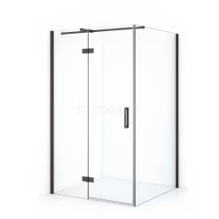 Diamond Douchecabine | 120x80 Cm Zwart Metaal Helder Glas Draaideur Rechthoek