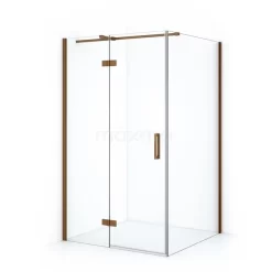 Diamond Douchecabine | 120x90 Cm Koper Helder Glas Draaideur Rechthoek