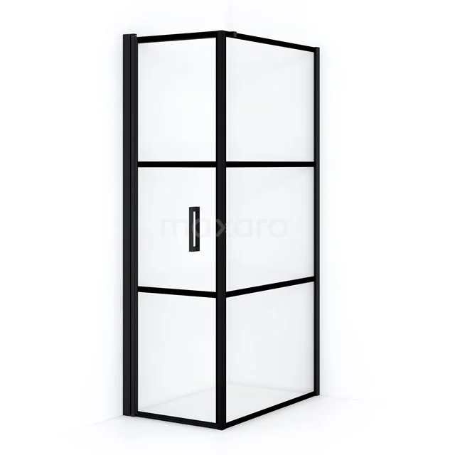 Diamond Douchecabine | 90x60 Cm Mat Zwart Helder Met 4 Zwarte Strepen Draaideur Rechthoek 3 Diamond Douchecabine | 90x60 Cm Mat Zwart Helder Met 4 Zwarte Strepen Draaideur Rechthoek