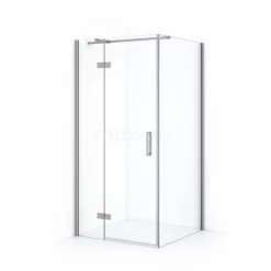 Diamond Douchecabine | 90x80 Cm Rvs Helder Glas Draaideur Rechthoek
