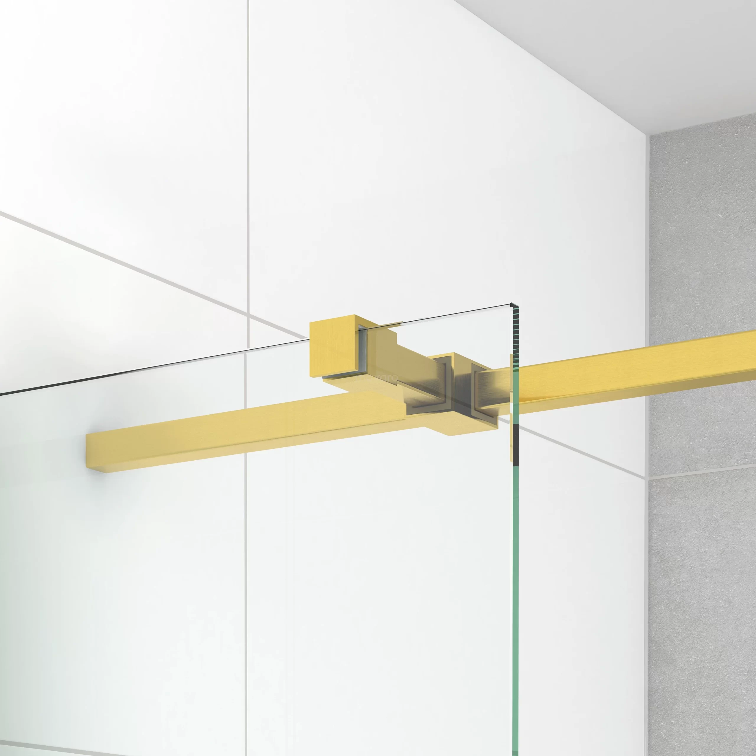 Diamond Douchecabine | 90x90 Cm Goud Helder Glas Draaideur Vierkant 8 Diamond Douchecabine | 90x90 Cm Goud Helder Glas Draaideur Vierkant - Afbeelding 6