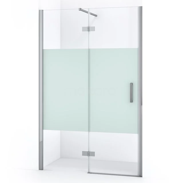 Diamond Douchedeur | 120 Cm Chroom Helder Met Matte Strook Draaideur 3 Diamond Douchedeur | 120 Cm Chroom Helder Met Matte Strook Draaideur