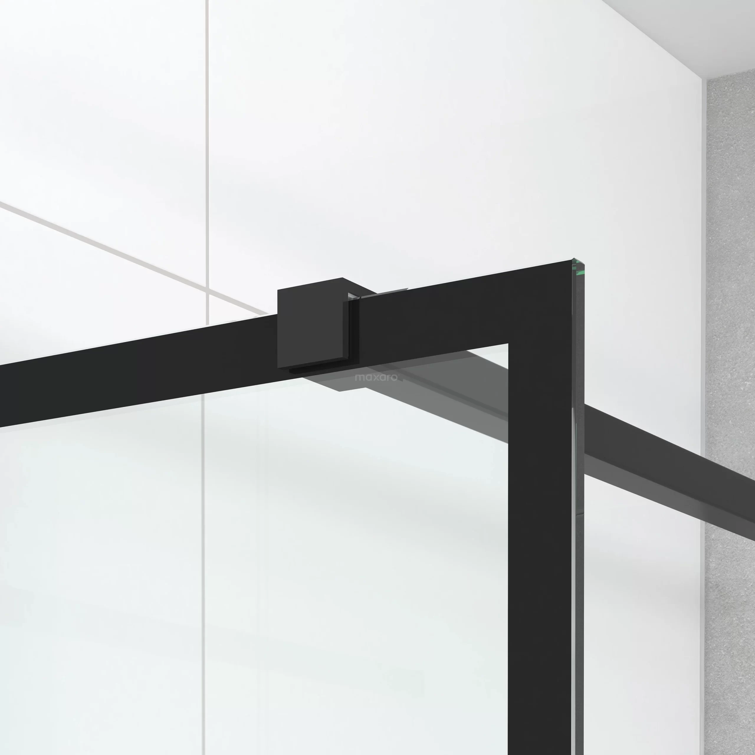 Diamond Douchedeur | 90 Cm Mat Zwart Helder Met 4 Zwarte Strepen Draaideur 7 Diamond Douchedeur | 90 Cm Mat Zwart Helder Met 4 Zwarte Strepen Draaideur - Afbeelding 5