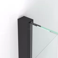 Diamond Douchedeur | 90 Cm Mat Zwart Helder Met Matte Strook Draaideur -Winkel Voor Badkamermeubels diamond douchedeur 90 cm mat zwart helder met matte strook draaideur ddb21361113mb 1