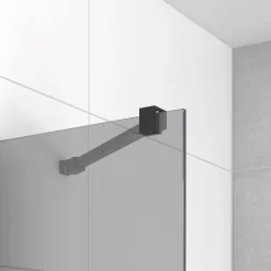 Diamond Douchedeur | 90 Cm Mat Zwart Rookglas Draaideur -Winkel Voor Badkamermeubels diamond douchedeur 90 cm mat zwart rookglas draaideur ddb21452211mb 4