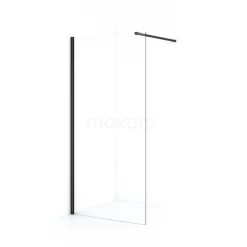 Diamond Inloopdouche | 100 Cm Zwart Chroom Helder Glas Vaste Wand