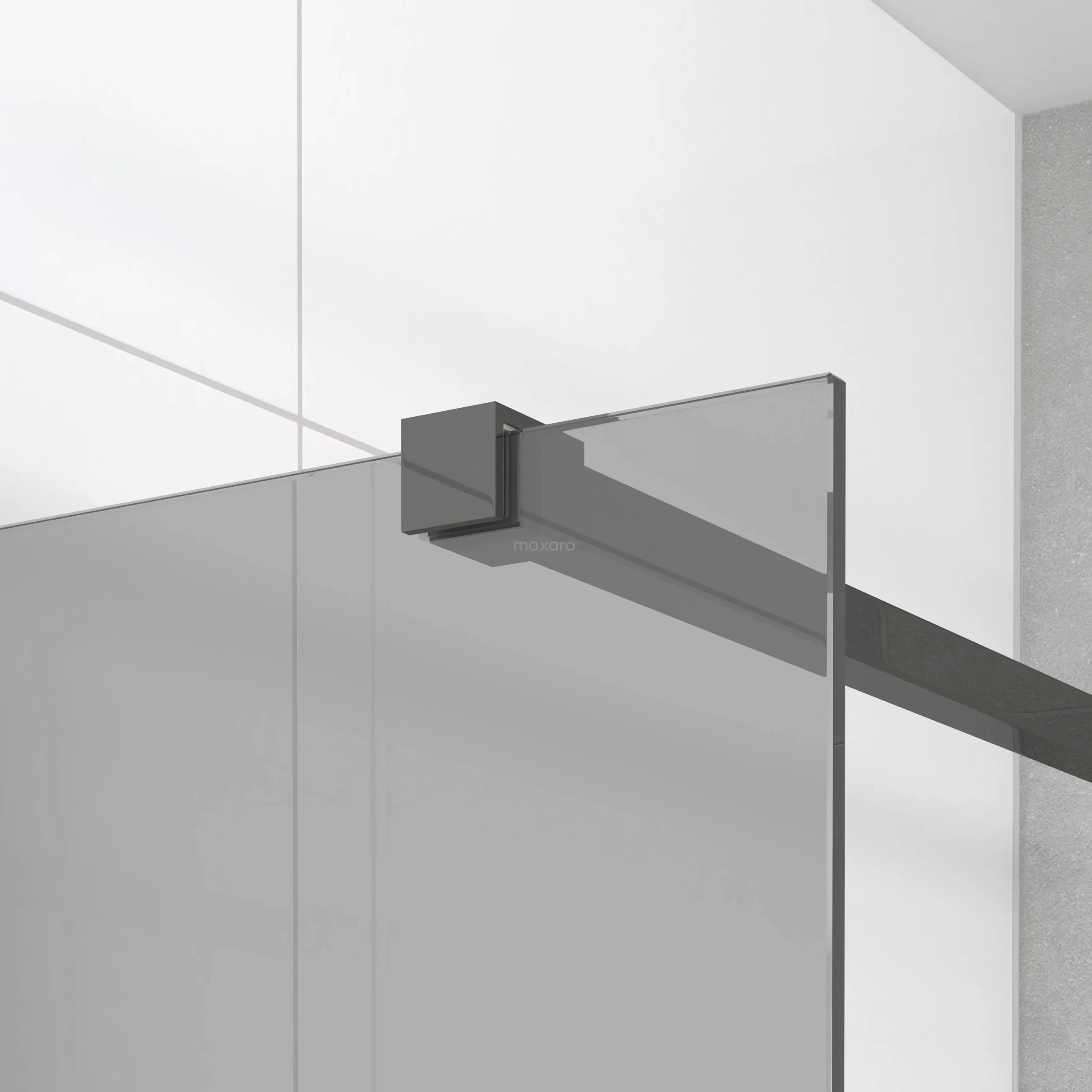 Diamond Inloopdouche | 100 Cm Zwart Chroom Rookglas Vaste Wand 5 Diamond Inloopdouche | 100 Cm Zwart Chroom Rookglas Vaste Wand - Afbeelding 3