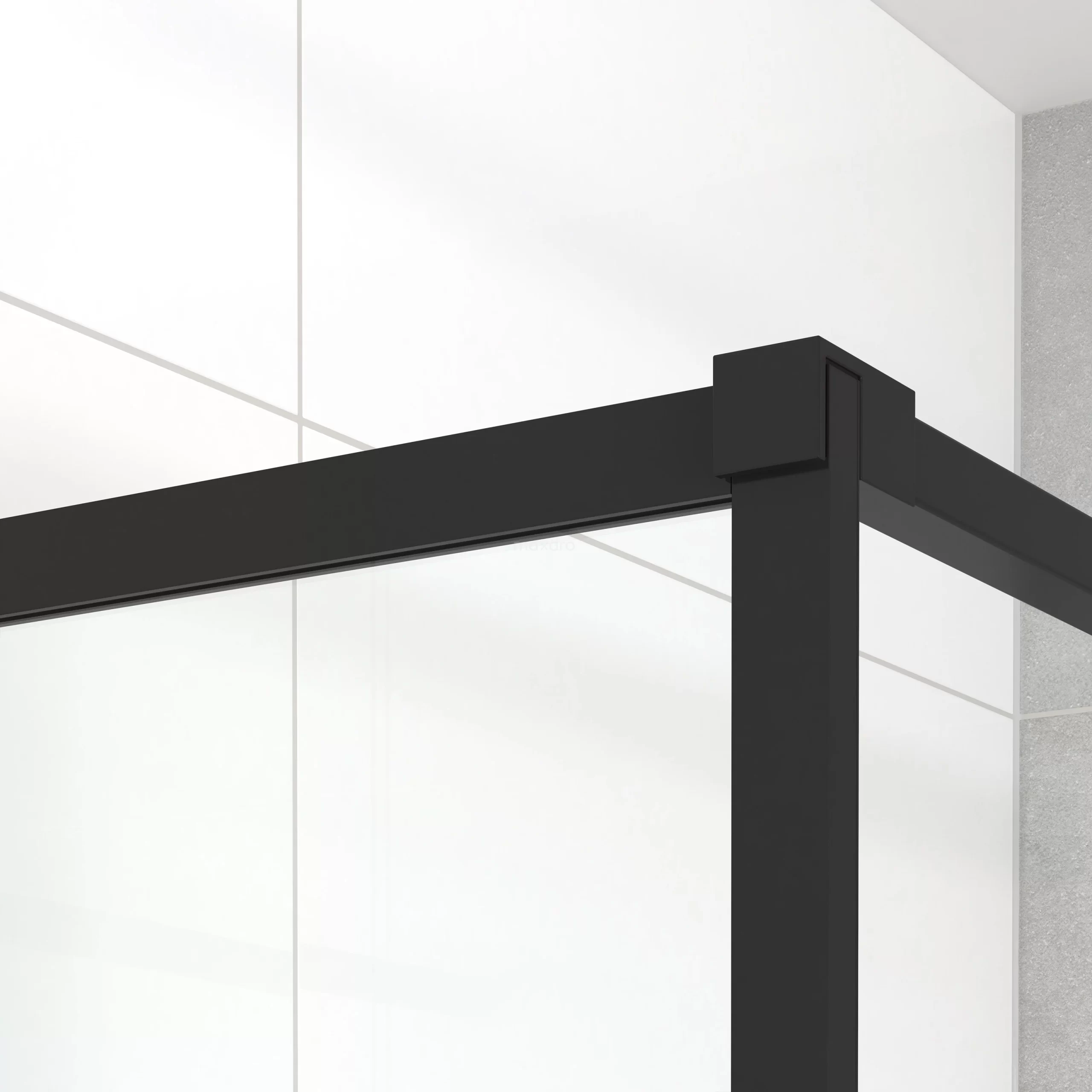 Diamond Inloopdouche | 110 Cm Mat Zwart Helder Glas Vaste Wand 5 Diamond Inloopdouche | 110 Cm Mat Zwart Helder Glas Vaste Wand - Afbeelding 3