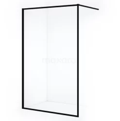 Diamond Inloopdouche | 110 Cm Mat Zwart Helder Glas Vaste Wand