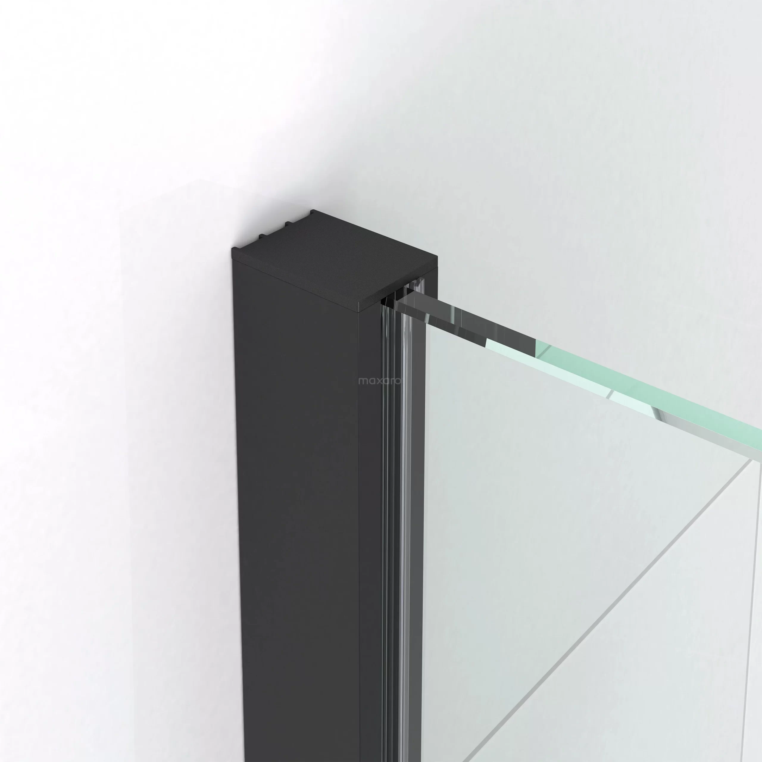 Diamond Inloopdouche | 110 Cm Mat Zwart Helder Met Matte Strook Vaste Wand 4 Diamond Inloopdouche | 110 Cm Mat Zwart Helder Met Matte Strook Vaste Wand - Afbeelding 2