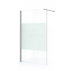 Diamond Inloopdouche | 120 Cm Rvs Helder Met Matte Strook Vaste Wand