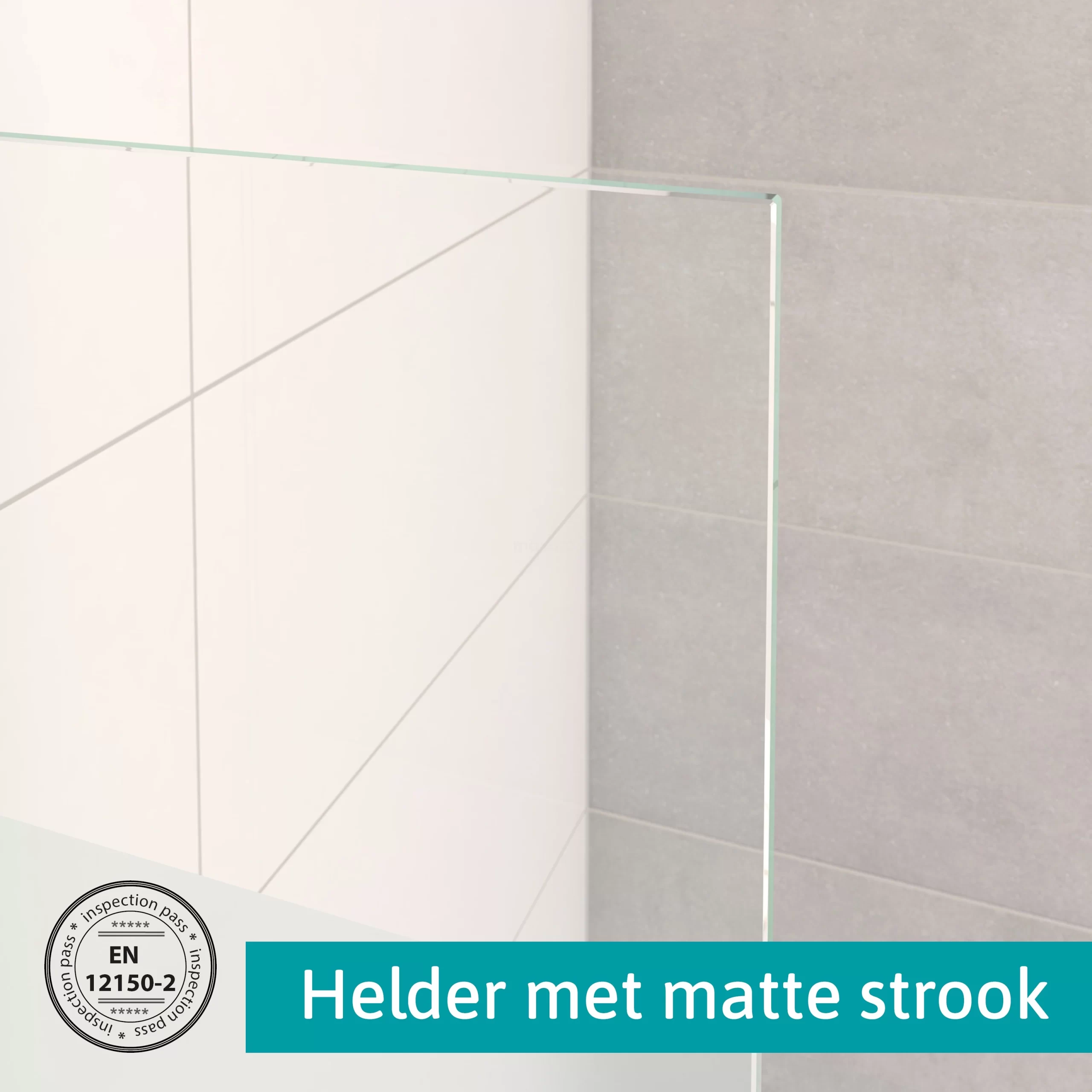 Diamond Inloopdouche | 120 Cm Rvs Helder Met Matte Strook Vaste Wand 7 Diamond Inloopdouche | 120 Cm Rvs Helder Met Matte Strook Vaste Wand - Afbeelding 5