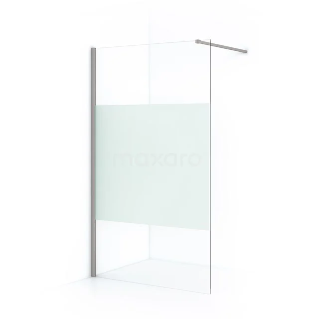 Diamond Inloopdouche | 120 Cm Rvs Helder Met Matte Strook Vaste Wand 3 Diamond Inloopdouche | 120 Cm Rvs Helder Met Matte Strook Vaste Wand