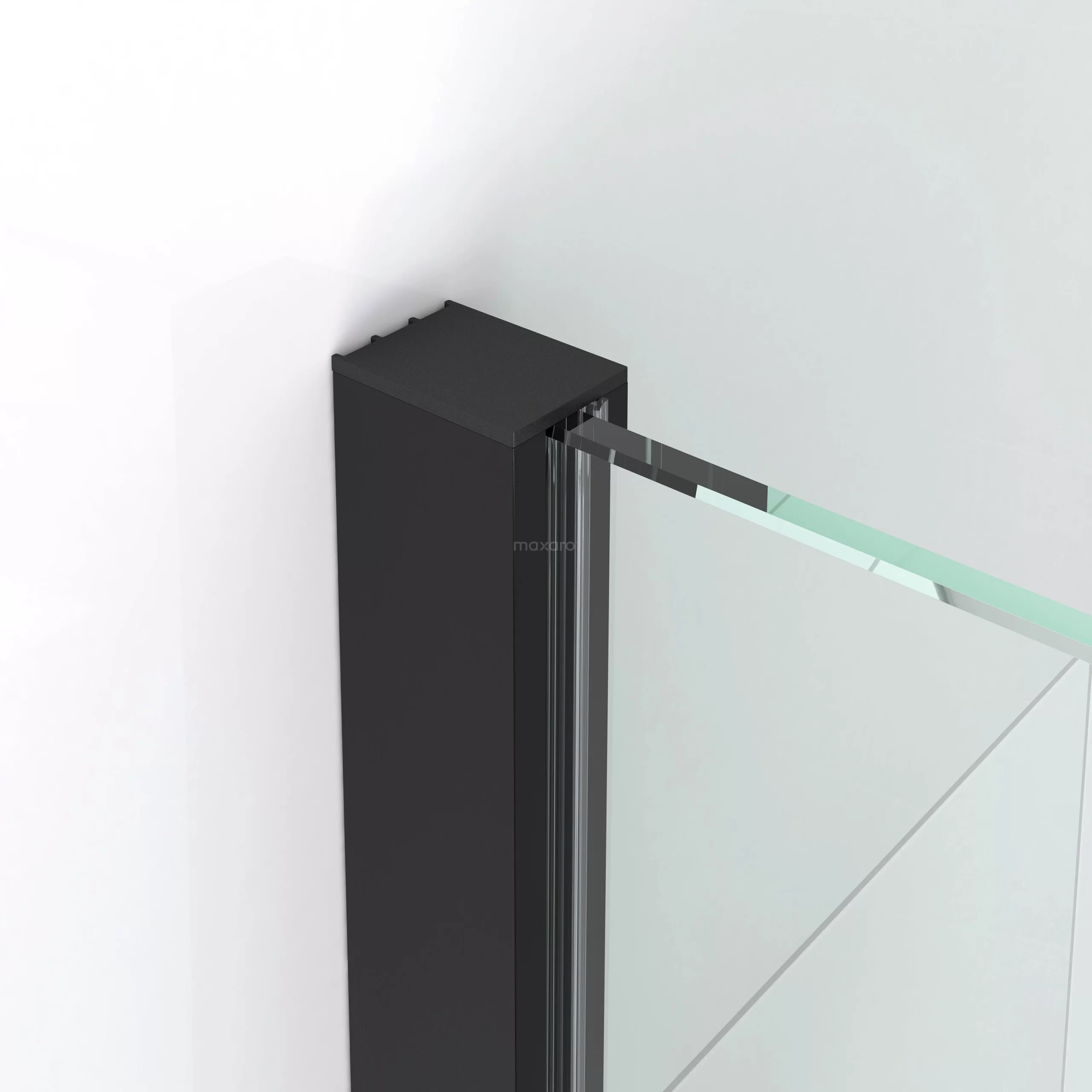 Diamond Inloopdouche | 120 Cm Zwart Chroom Helder Met Matte Strook Vaste Wand 4 Diamond Inloopdouche | 120 Cm Zwart Chroom Helder Met Matte Strook Vaste Wand - Afbeelding 2