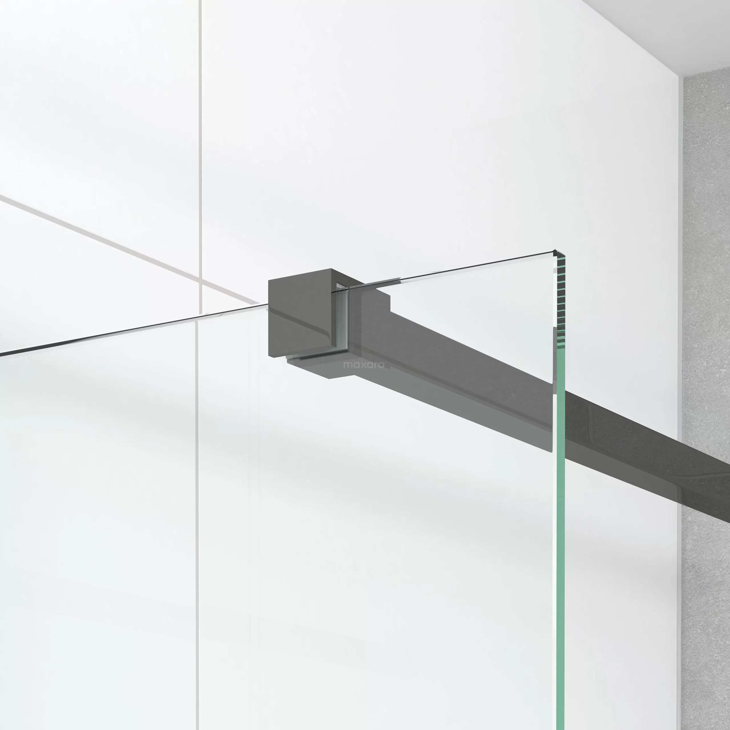 Diamond Inloopdouche | 120 Cm Zwart Chroom Helder Met Matte Strook Vaste Wand 5 Diamond Inloopdouche | 120 Cm Zwart Chroom Helder Met Matte Strook Vaste Wand - Afbeelding 3