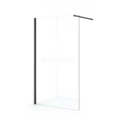 Diamond Inloopdouche | 120 Cm Zwart Metaal Helder Glas Vaste Wand