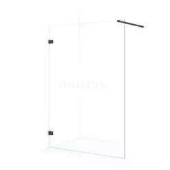 Diamond Inloopdouche | 130 Cm Zwart Metaal Helder Glas Vaste Wand