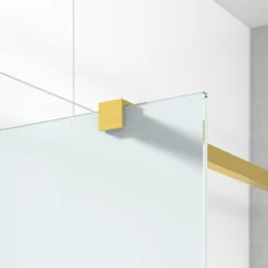 Diamond Inloopdouche | 140 Cm Goud Helder Met Matte Strepen Vaste Wand -Winkel Voor Badkamermeubels diamond inloopdouche 140 cm goud helder met matte strepen vaste wand ida14126gg 2