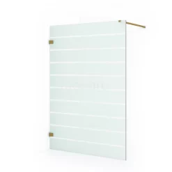 Diamond Inloopdouche | 140 Cm Goud Helder Met Matte Strepen Vaste Wand