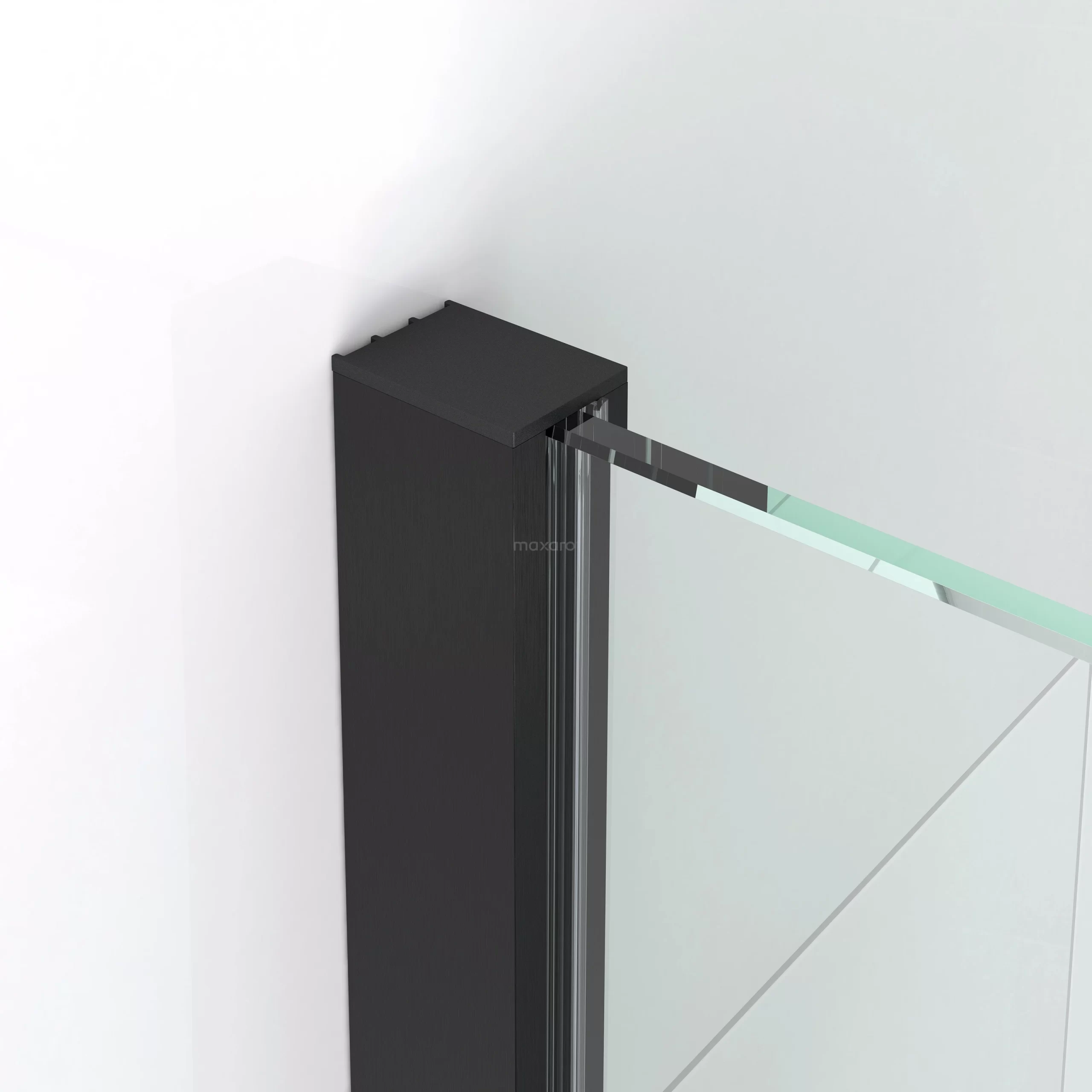 Diamond Inloopdouche | 40 Cm Zwart Metaal Helder Glas Vaste Wand 4 Diamond Inloopdouche | 40 Cm Zwart Metaal Helder Glas Vaste Wand - Afbeelding 2