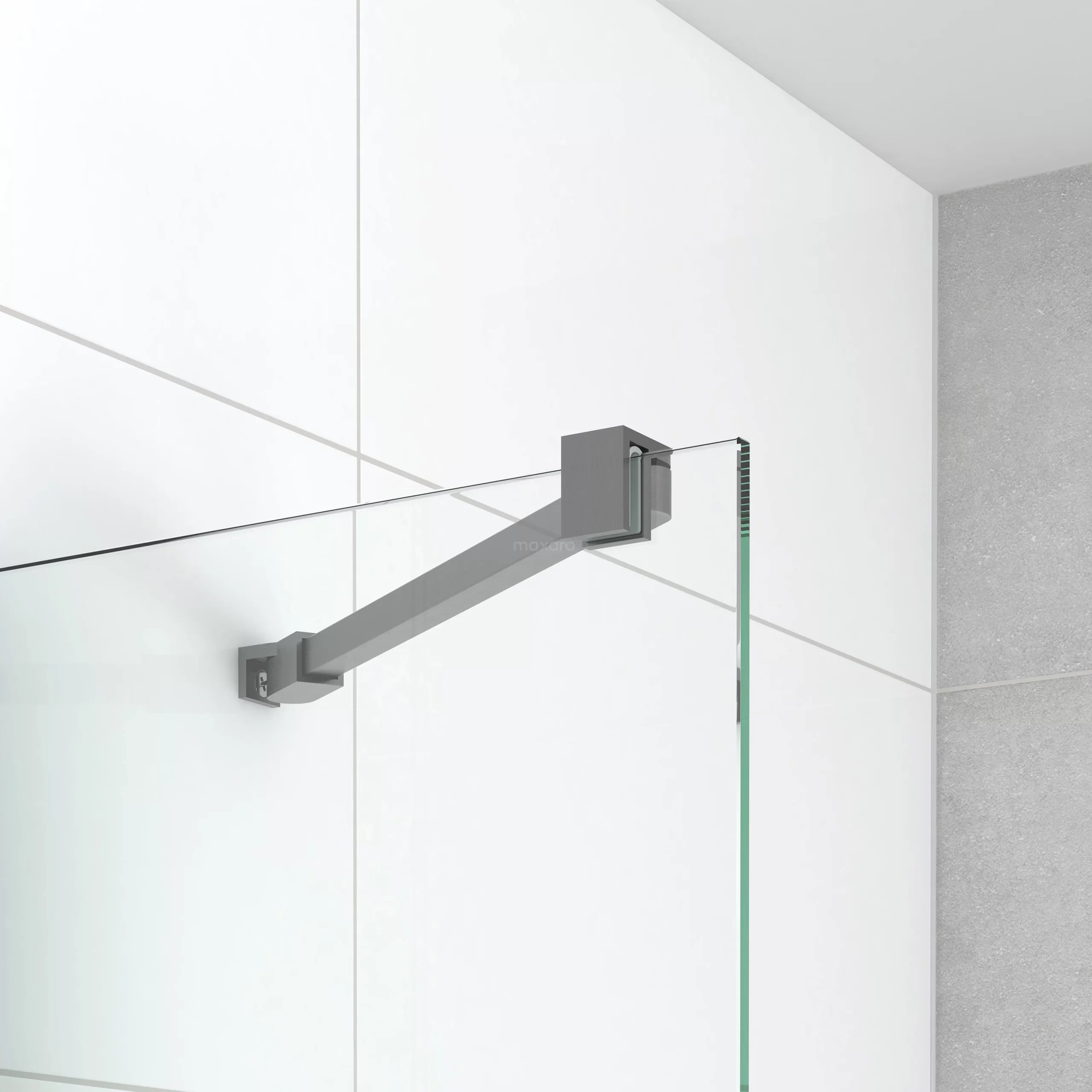 Diamond Inloopdouche | 40 Cm Zwart Metaal Helder Glas Vaste Wand 5 Diamond Inloopdouche | 40 Cm Zwart Metaal Helder Glas Vaste Wand - Afbeelding 3